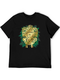 Aztec Gold Graphic Black T-Shirt