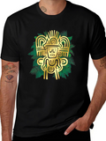 Aztec Gold Graphic Black T-Shirt