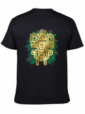 Aztec Gold Graphic Black T-Shirt