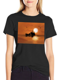Sunset Fishing Boat T-Shirt