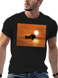 Sunset Fishing Boat T-Shirt