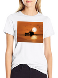 Sunset Fishing Boat T-Shirt