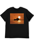 Sunset Fishing Boat T-Shirt