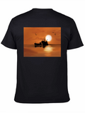 Sunset Fishing Boat T-Shirt
