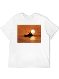 Sunset Fishing Boat T-Shirt