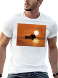 Sunset Fishing Boat T-Shirt