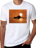 Sunset Fishing Boat T-Shirt