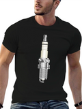 Spark Plug Graphic Tee - Black Cotton