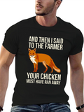 Funny Fox & Farmer Graphic Tee
