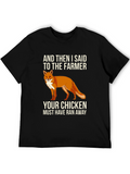 Funny Fox & Farmer Graphic Tee