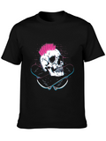 Skull and Skateboards Black Graphic Tee