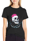 Skull and Skateboards Black Graphic Tee