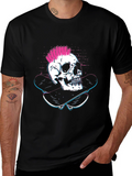 Skull and Skateboards Black Graphic Tee