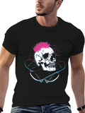 Skull and Skateboards Black Graphic Tee