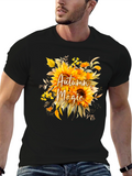 Autumn Magic Sunflower Graphic Tee - Black