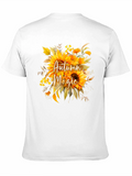 Autumn Magic Sunflower Graphic Tee - Black