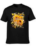 Autumn Magic Sunflower Graphic Tee - Black
