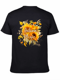 Autumn Magic Sunflower Graphic Tee - Black