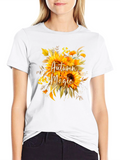 Autumn Magic Sunflower Graphic Tee - Black