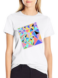 Geometric Triangle Pattern Black T-Shirt