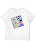 Geometric Triangle Pattern Black T-Shirt