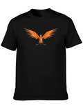 Geometric Phoenix Graphic Black T-Shirt
