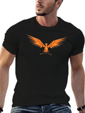 Geometric Phoenix Graphic Black T-Shirt