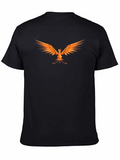 Geometric Phoenix Graphic Black T-Shirt