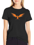 Geometric Phoenix Graphic Black T-Shirt