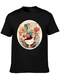 Floral Girl Graphic Tee - Black
