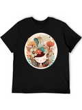 Floral Girl Graphic Tee - Black