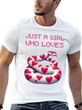 Girl Who Loves Snakes Heart Graphic T-Shirt