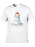 Festive Snowman Graphic Tee - Holiday Style