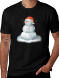 Festive Snowman Graphic Tee - Holiday Style