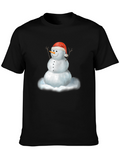 Festive Snowman Graphic Tee - Holiday Style