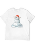 Festive Snowman Graphic Tee - Holiday Style