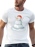 Festive Snowman Graphic Tee - Holiday Style