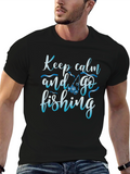 Keep Calm and Go Fishing Black T-Shirt