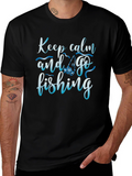 Keep Calm and Go Fishing Black T-Shirt