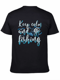 Keep Calm and Go Fishing Black T-Shirt