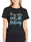 Keep Calm and Go Fishing Black T-Shirt