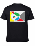 Abstract Geometric Design Black T-Shirt