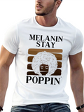 Melanin Stay Poppin Graphic Tee - Black