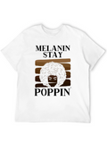 Melanin Stay Poppin Graphic Tee - Black