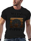 Melanin Stay Poppin Graphic Tee - Black