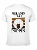 Melanin Stay Poppin Graphic Tee - Black