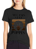 Melanin Stay Poppin Graphic Tee - Black