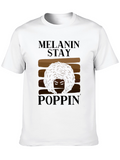 Melanin Stay Poppin Graphic Tee - Black