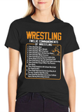 Wrestling Twelve Commandments Black T-Shirt