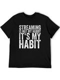 Streaming Habit Graphic Tee - Black